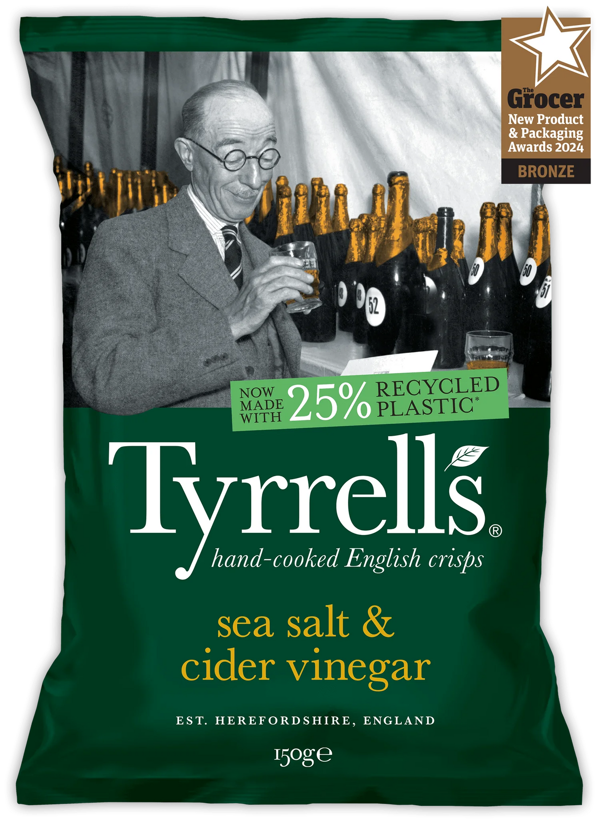 Tyrrells Furrows Sea Salt & Vinegar Sharing Crisps 150g