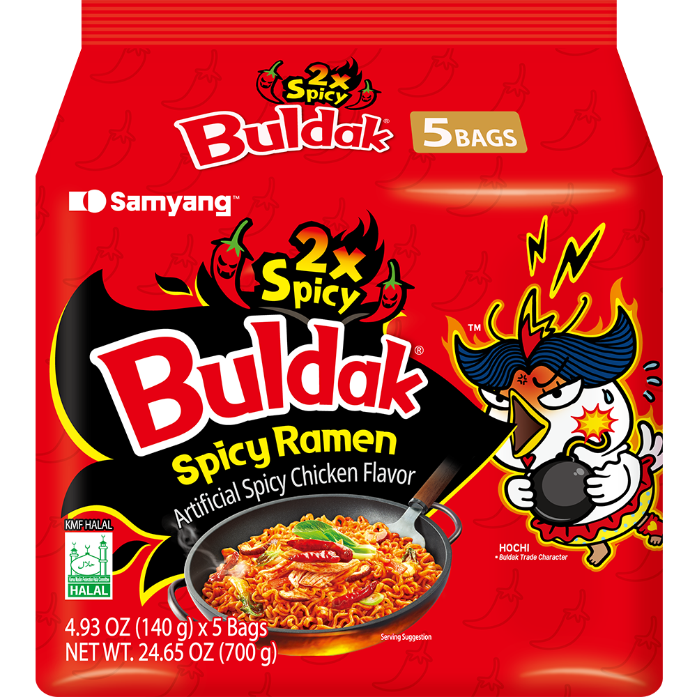 Samyang Buldak 2x Spicy Chicken Flavoured Ramen (5 Packs)