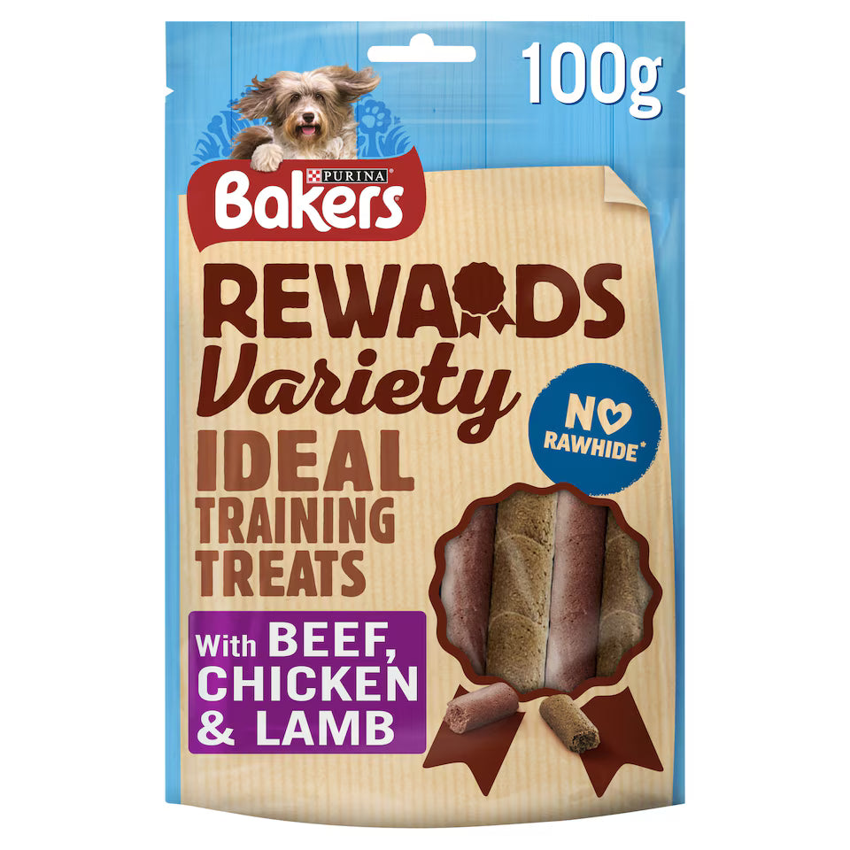 BAKERS Rewards Chicken; Beef and Lamb Dog Treats 100g