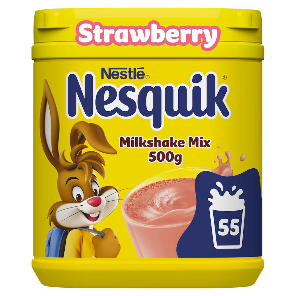 Nesquik Strawberry Flavour Milkshake Mix Tub 500g
