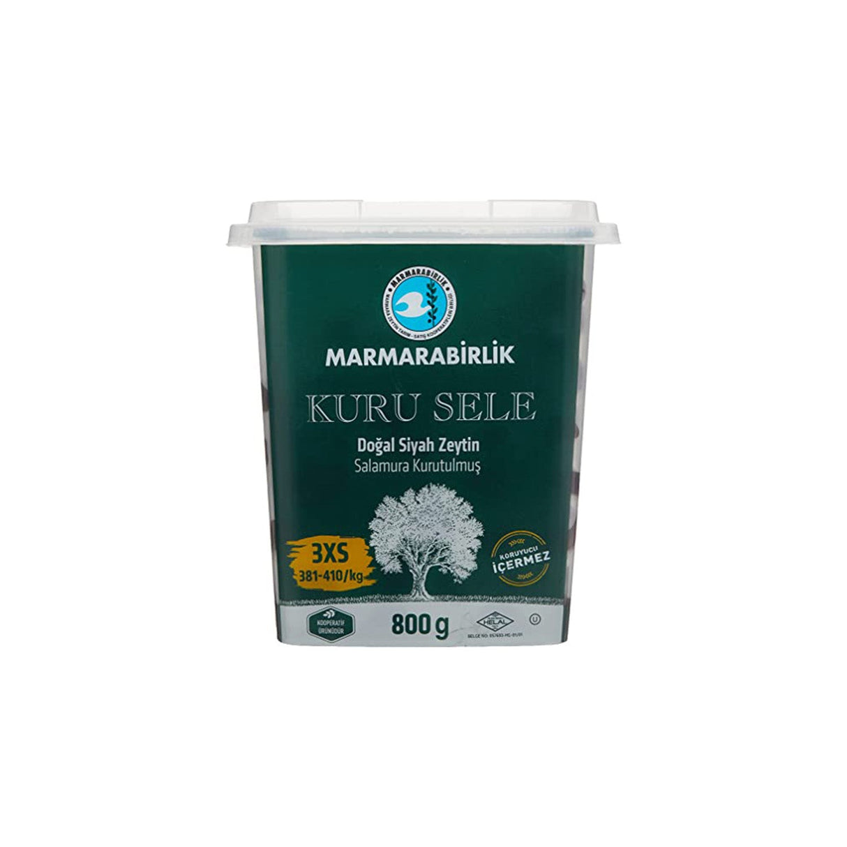 Image of Marmarabirlik 3XS Natural Black Olives 800G