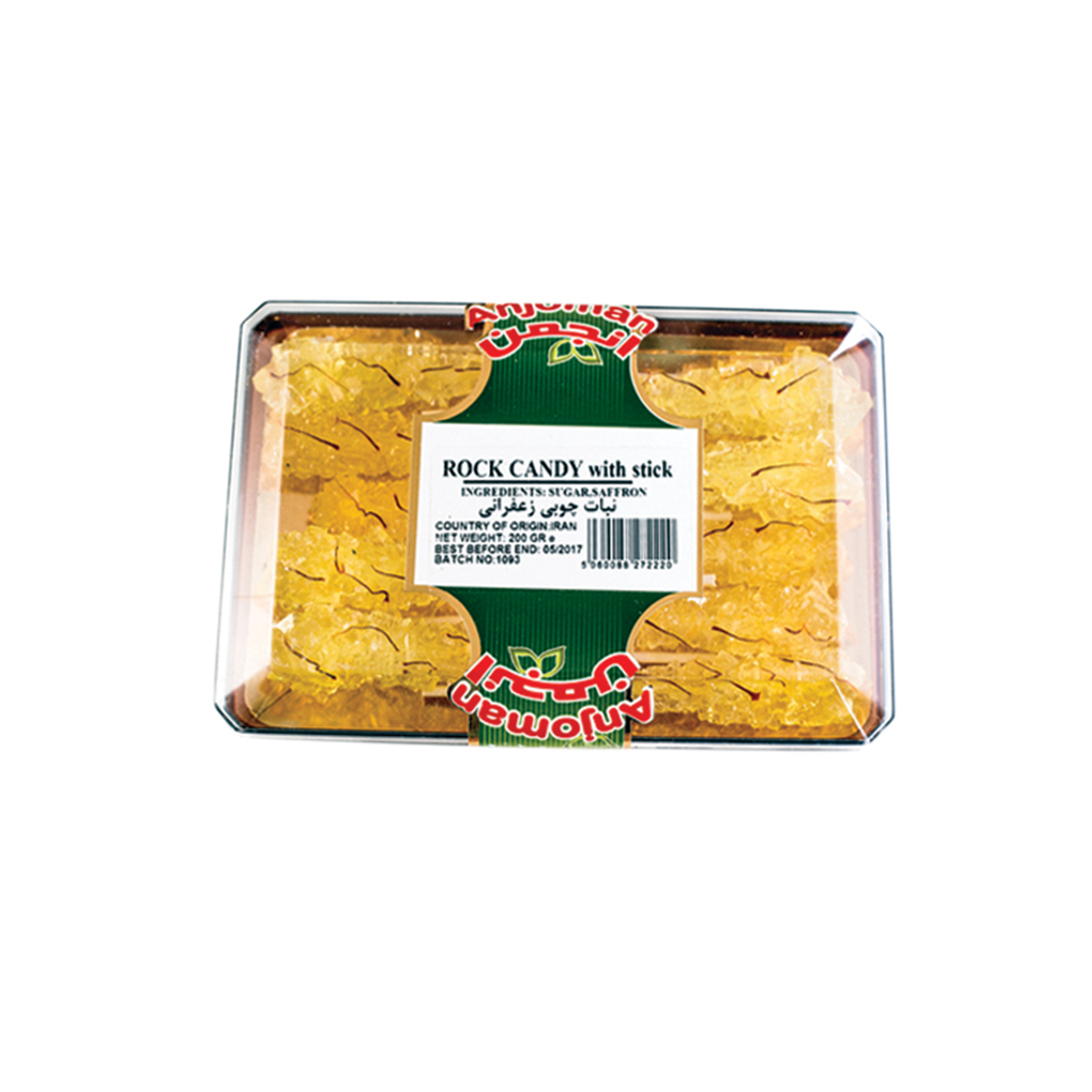 Image of Anjoman Saffron Rock Candy with Stick 200g