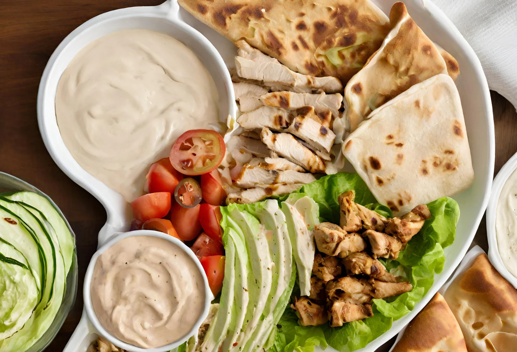Ingredients for a chicken shawarma