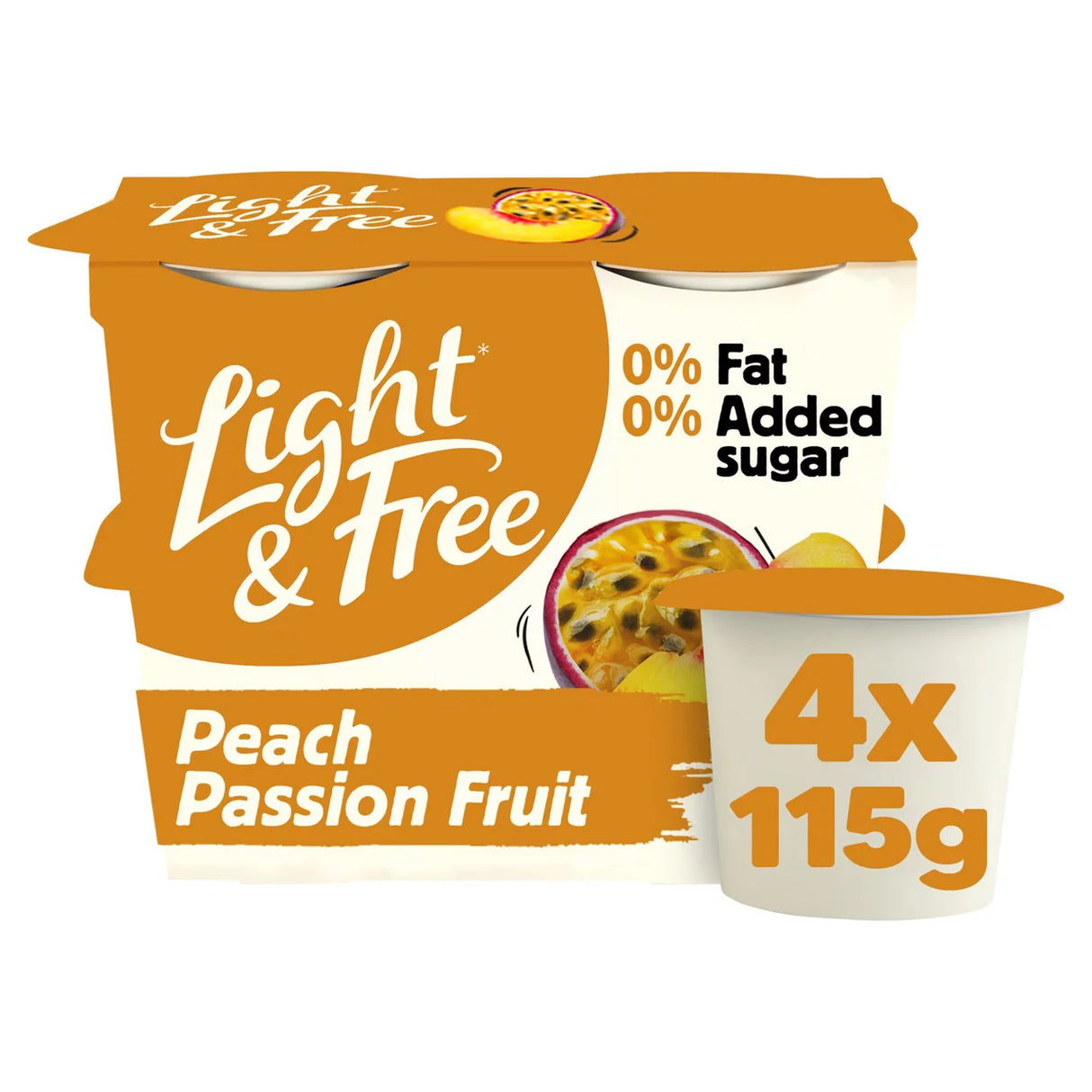 Light & Free Peach & Passion fruit Yogurt 4 x 115g