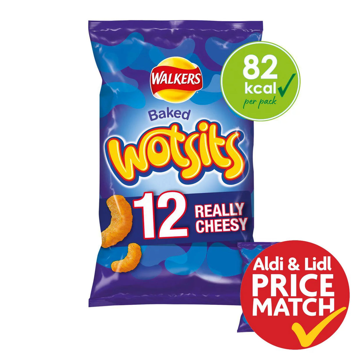 Walkers Wotsits Really Cheesy Multipack Snacks Crisps 12 x 16.5g