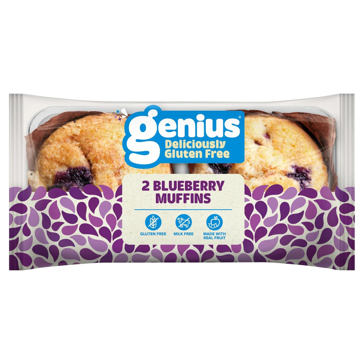 Genius Gluten Free Blueberry Muffins 2 Pack 190g