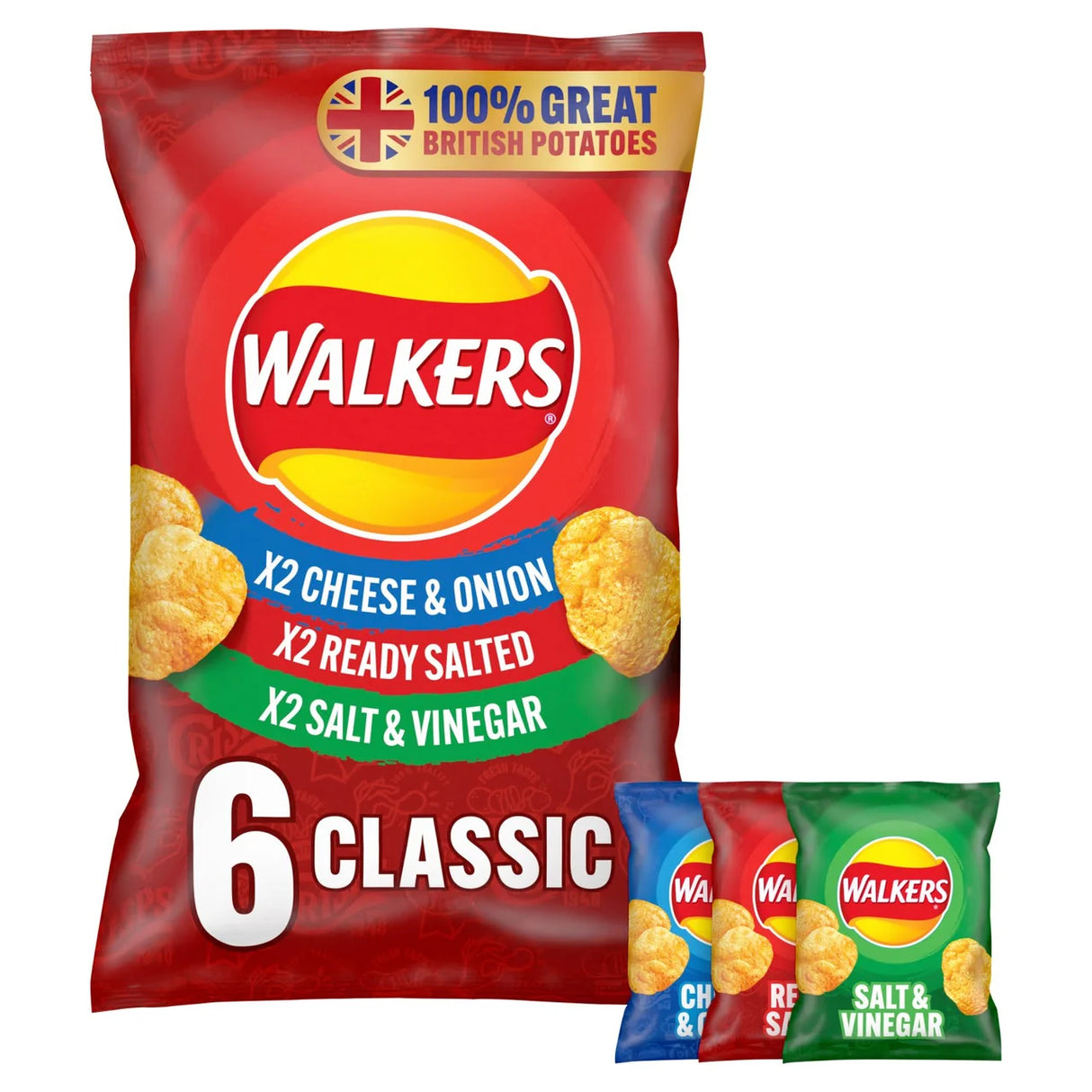 Walkers Classic Variety Multipack Crisps 6 x 25g