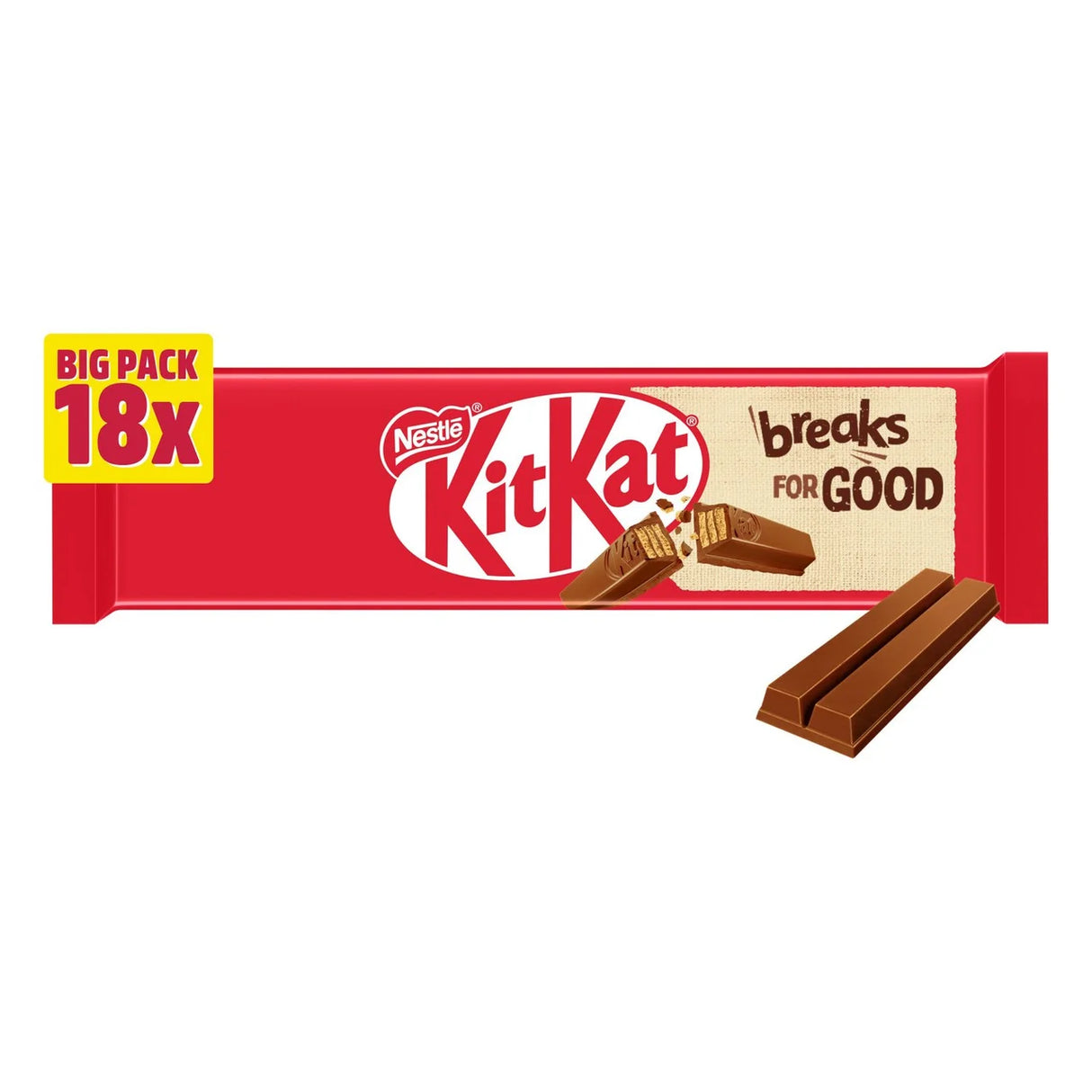 KitKat 2 Finger Milk Chocolate Biscuit Bar, Multipack x18