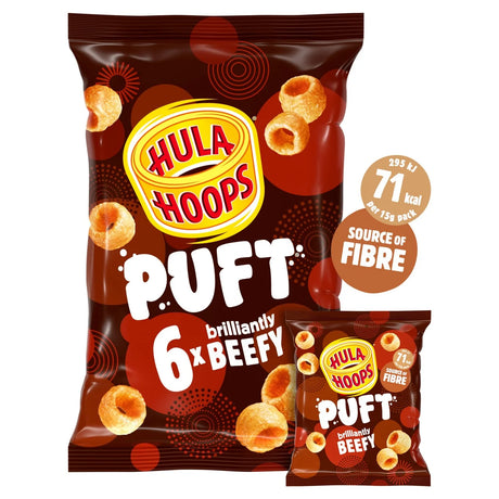 Hula Hoops Puft Beef Multipack Crisps 6 per pack