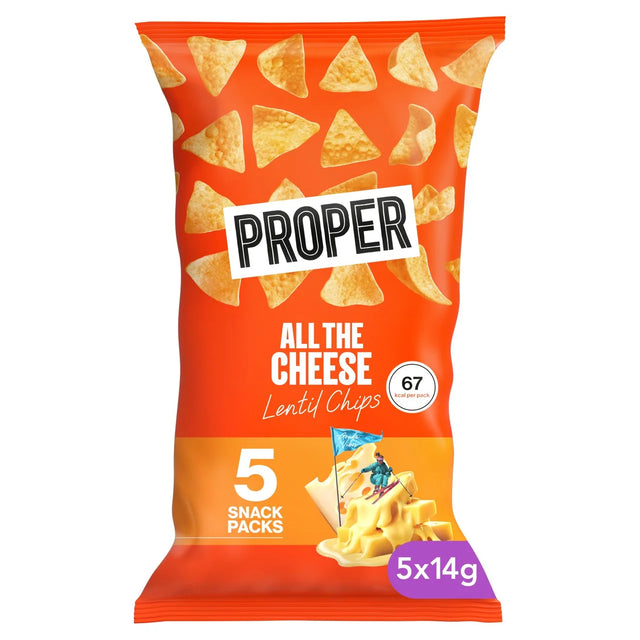 PROPERCHIPS Multipack Chips All the Cheese Lentil Chips 5 x 14g
