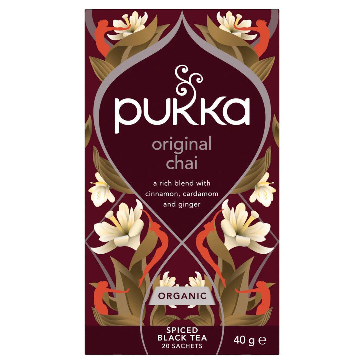 Pukka Organic Original Chai Tea 20 Home Compostable Herbal Tea Bags