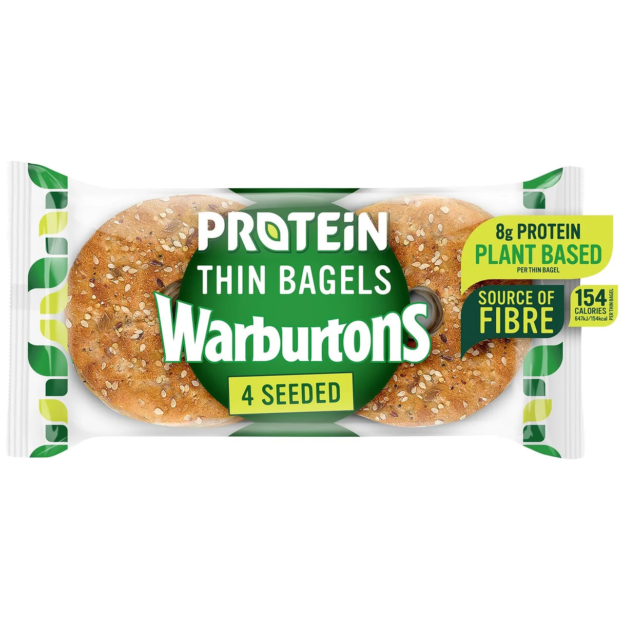 Warburtons Thin Sliced Seeded Protein Bagels 4 Pack