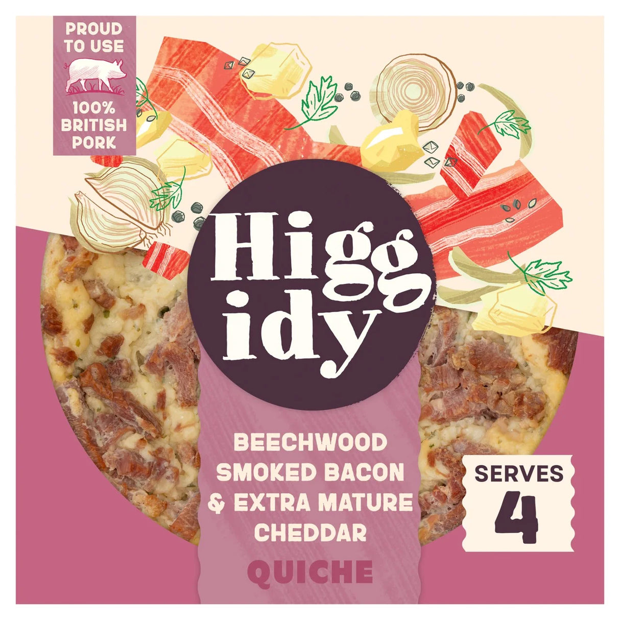 Higgidy Beechwood Smoked Bacon & Mature Cheddar Quiche 400g