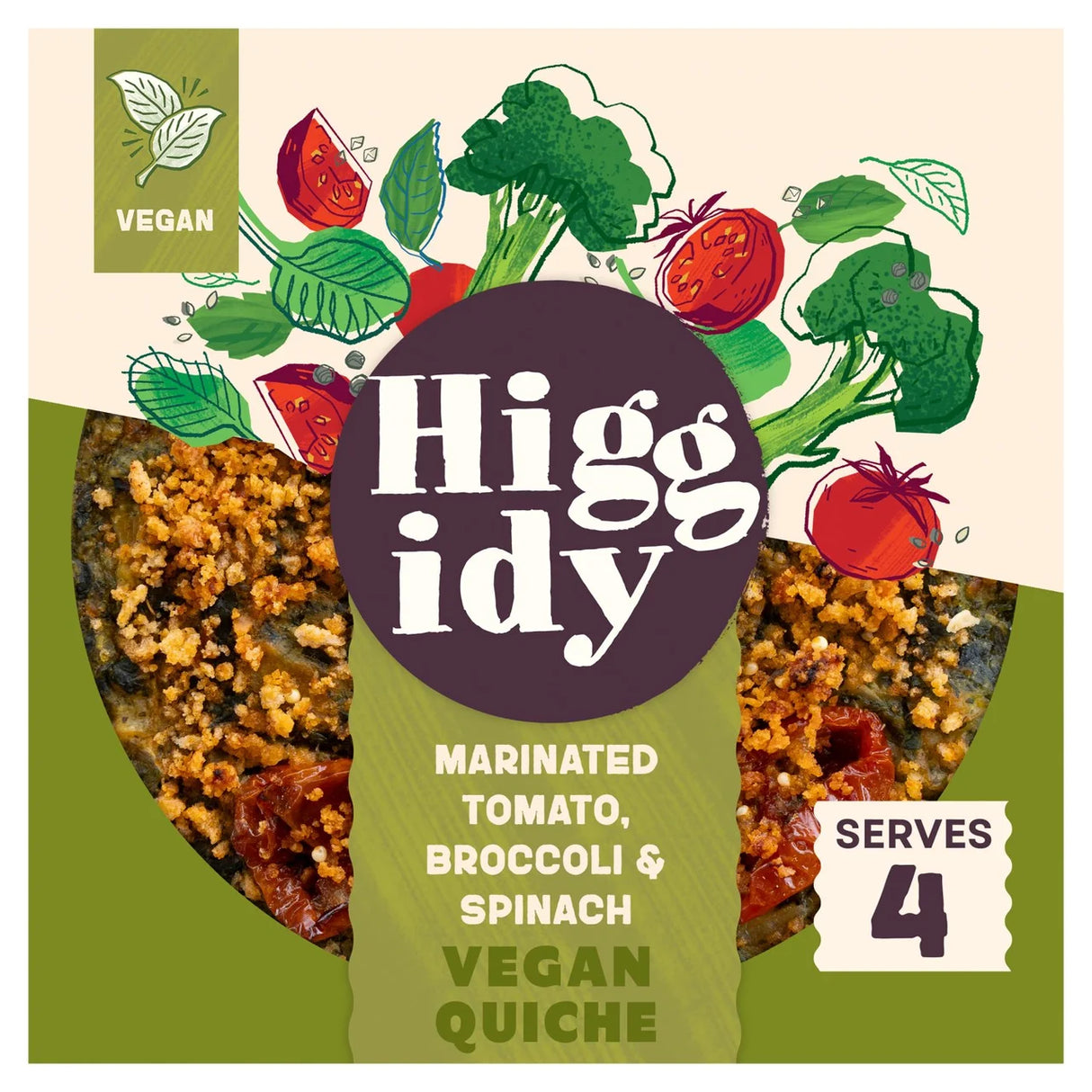 Higgidy Marinated Tomato, Broccoli & Spinach Vegan Quiche 400g