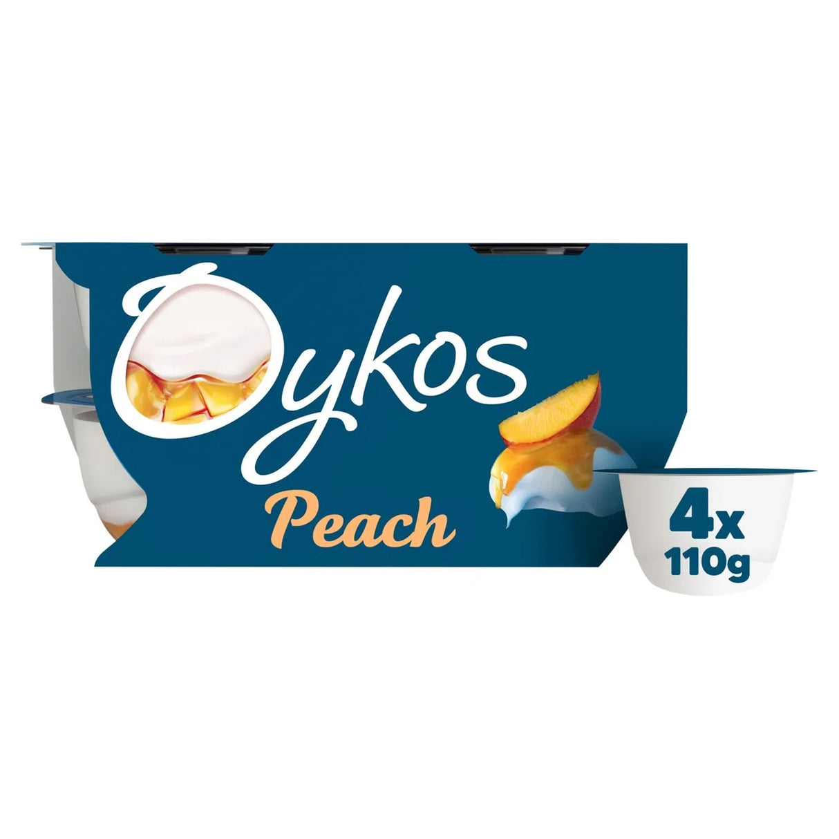 Oykos Peach Luxury Greek Style Yoghurt Dessert 4x110g 4 x 110g