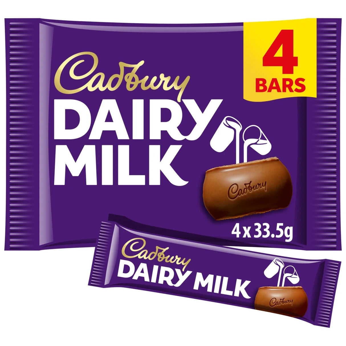 Cadbury Dairy Milk Chocolate Bar Multipack 4 Pack 4 x 33.5g
