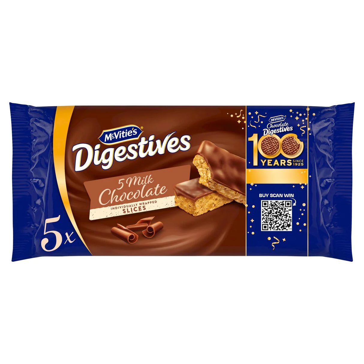 McVitie's Digestives Milk Chocolate Slices Cake Bars 5 Pack Multipack 5 per pack