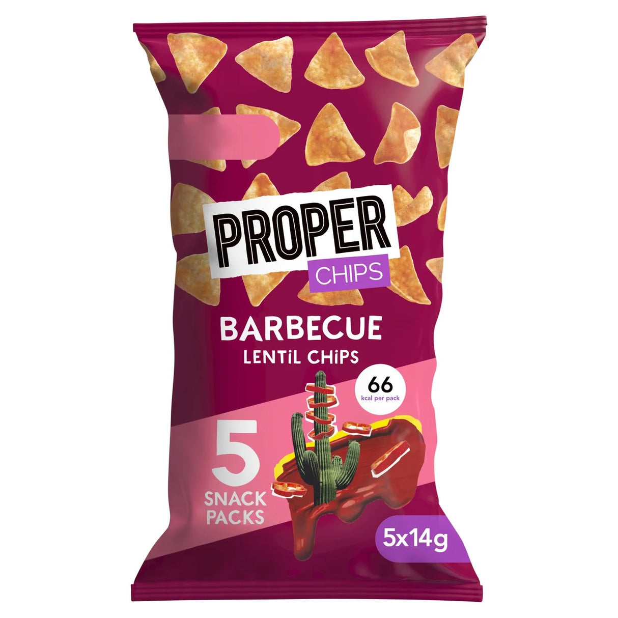 Properchips Barbecue Lentil Chips 5 x 14g