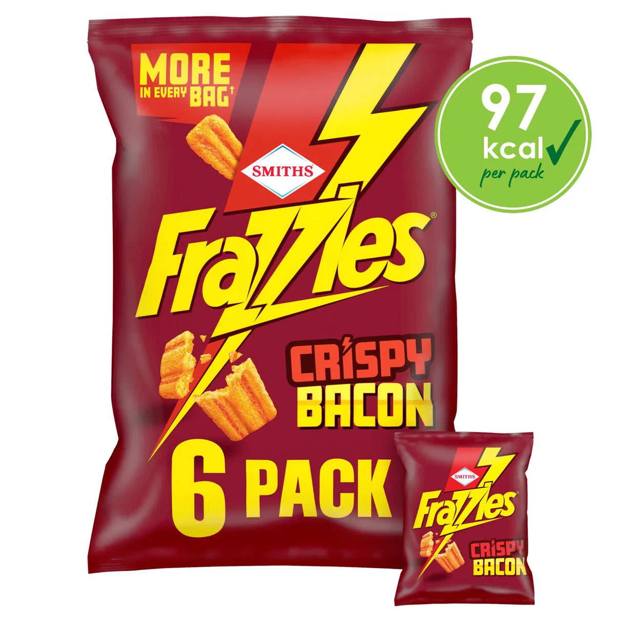 Smiths Frazzles Snacks Crispy Bacon 6 x 20g