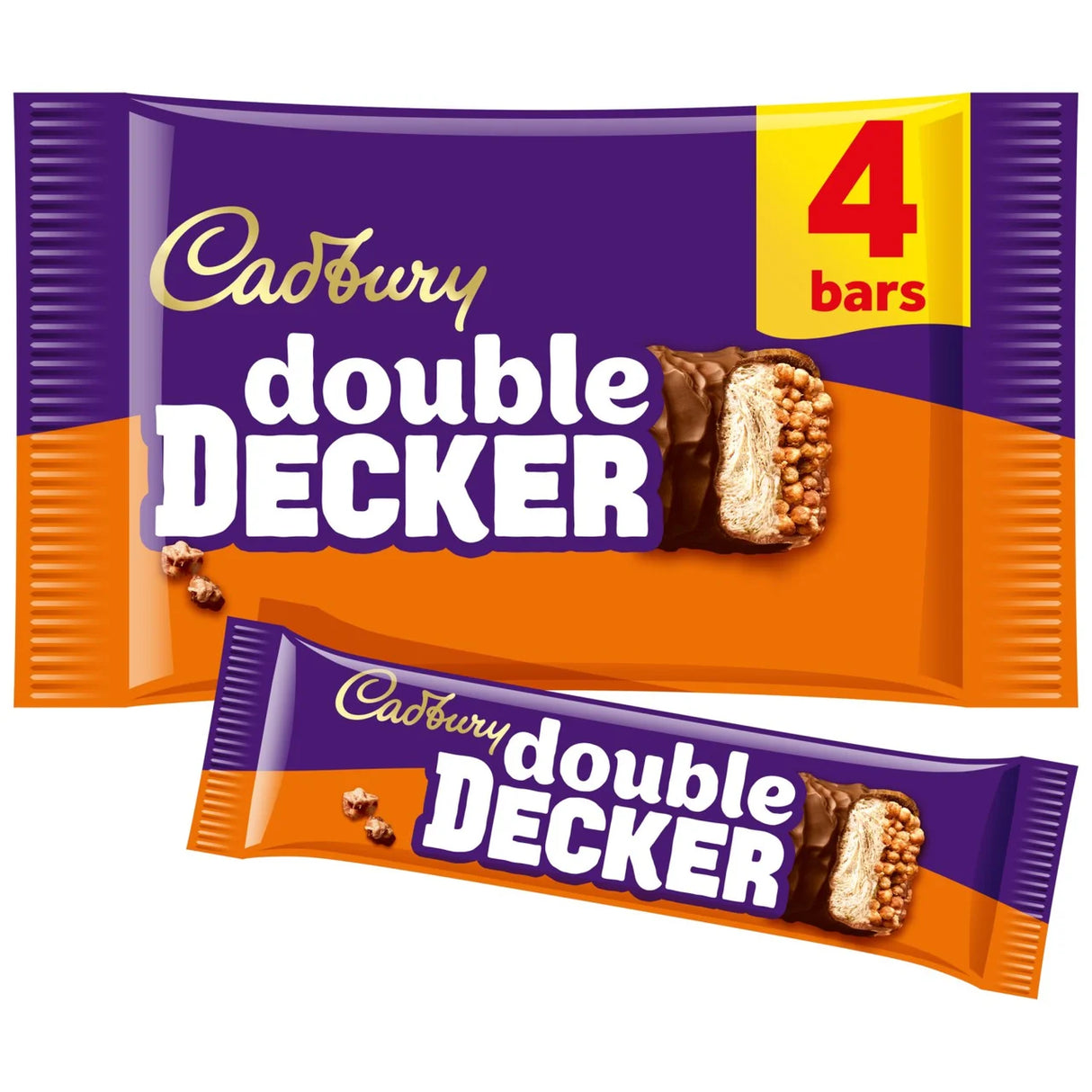 Cadbury Double Decker Chocolate Bar 4 Pack Multipack 174.8g