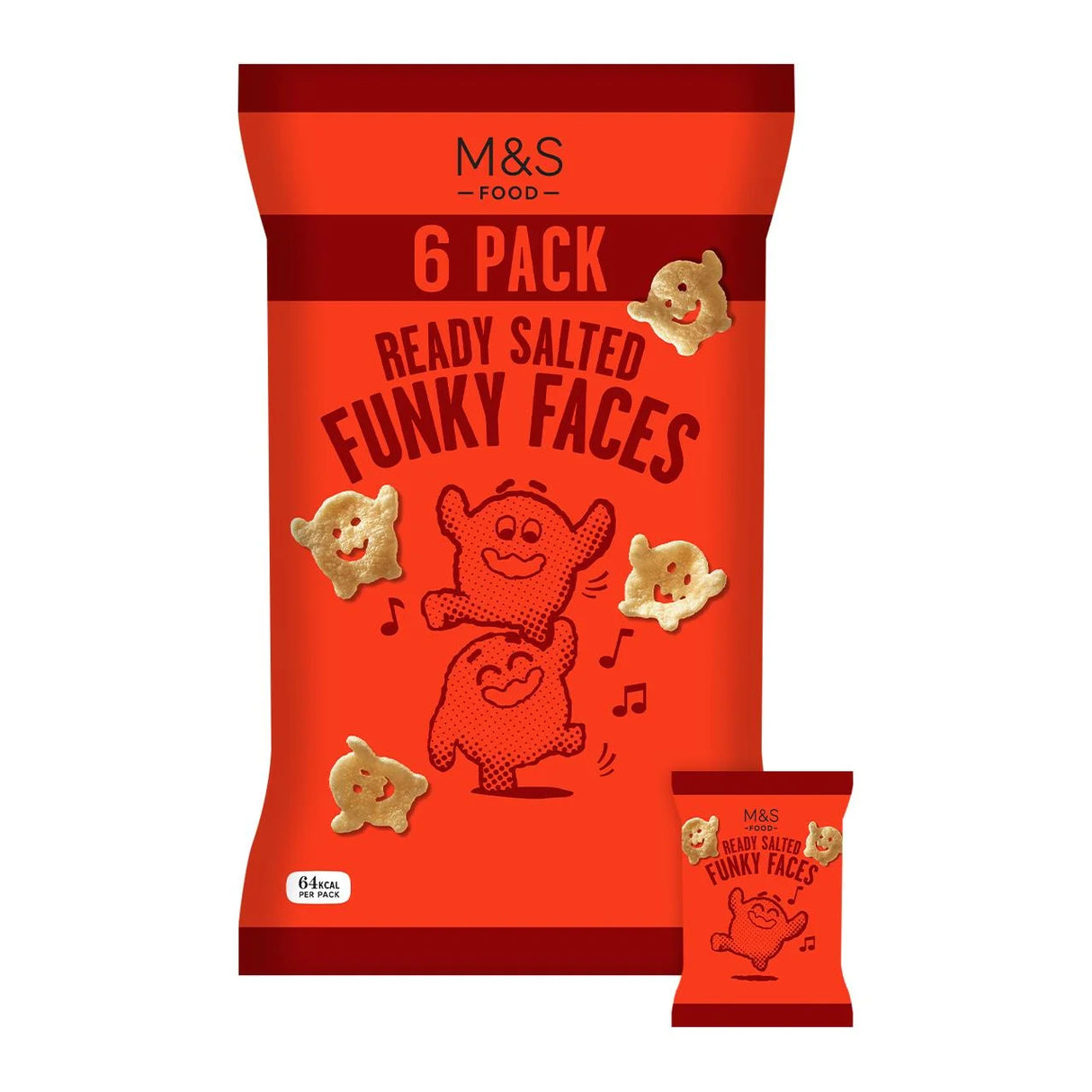 M&S Ready Salted Funky Faces Multipack 6 per pack