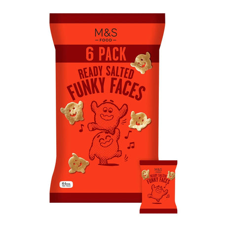 M&S Ready Salted Funky Faces Multipack 6 per pack