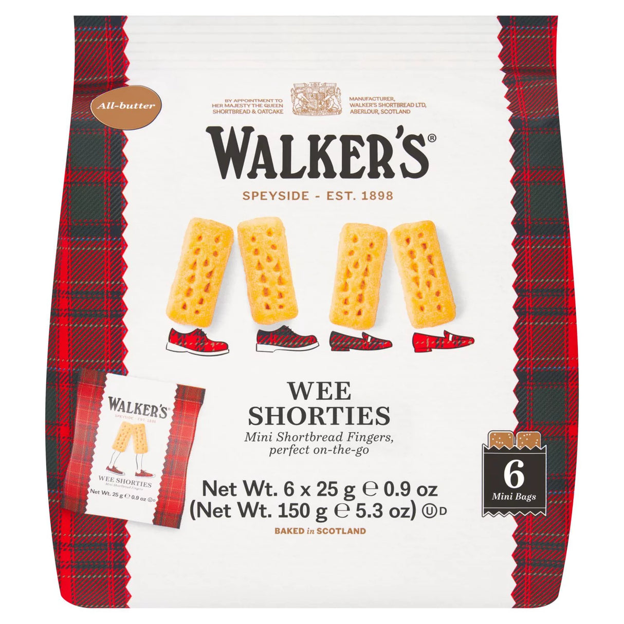Walker's Shortbread Wee Shorties Mini Shortbread Fingers Multipack x6