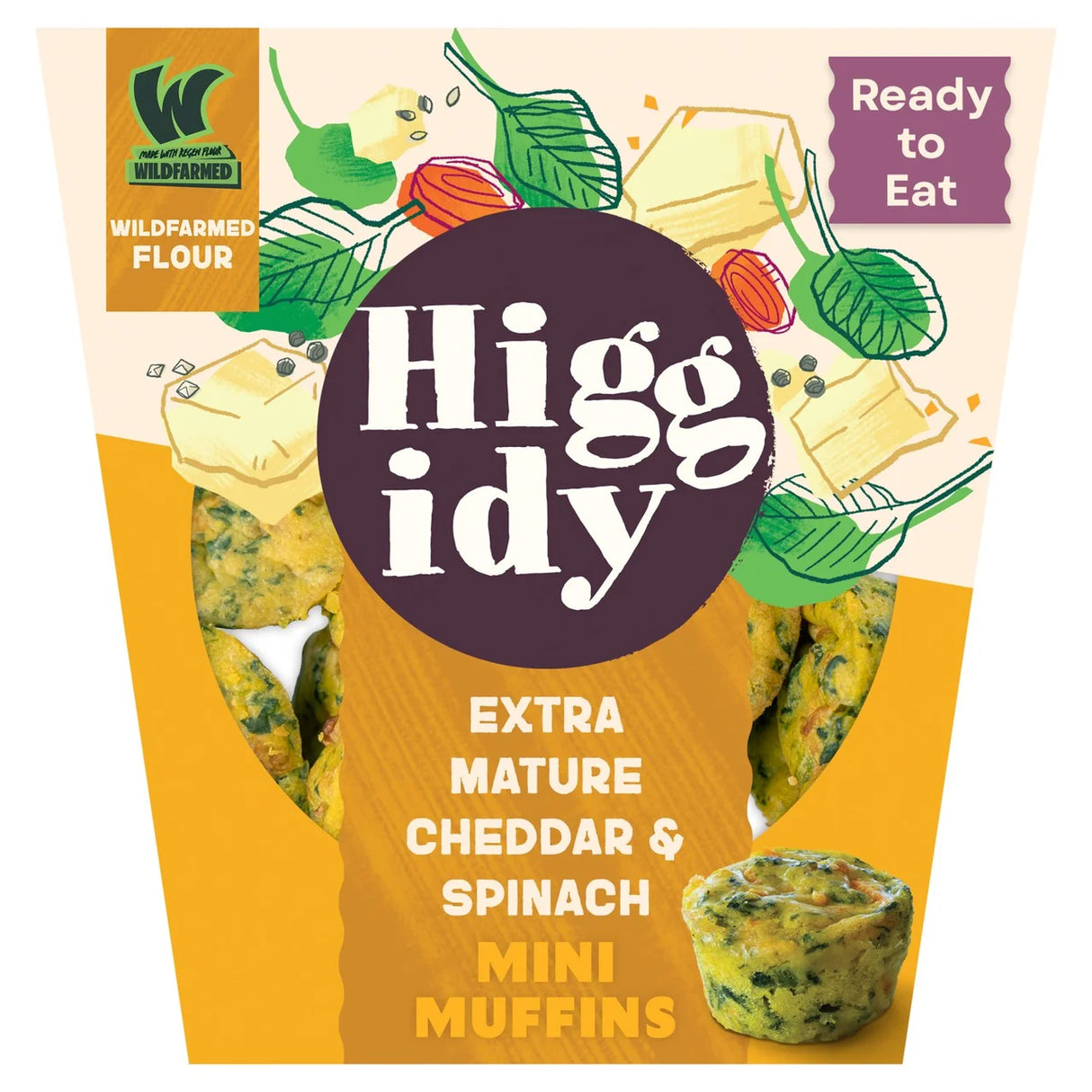 Higgidy Mature Cheddar & Spinach Muffins 130g