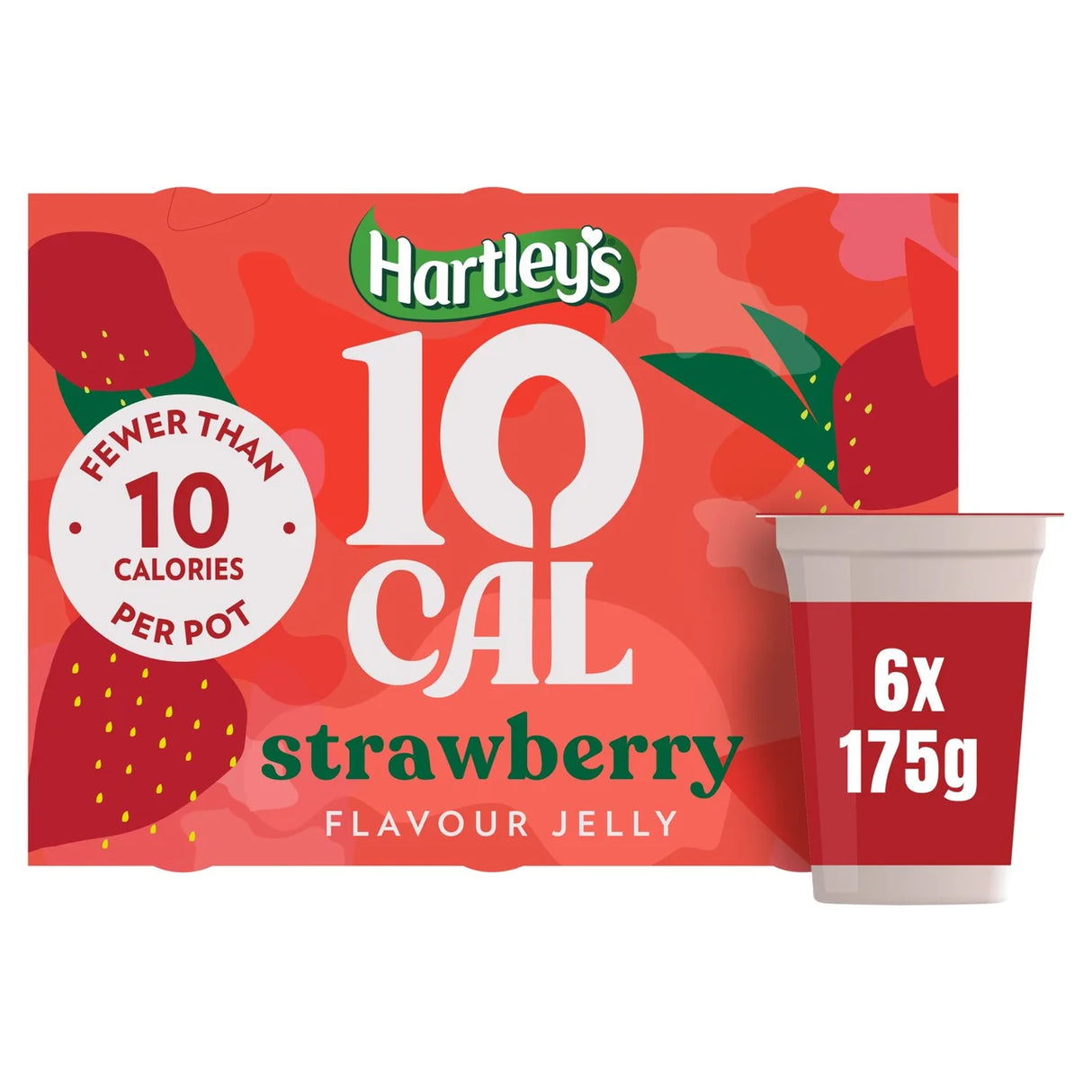 Hartleys 10 Cal Strawberry Flavour Jelly 6PK 1050g