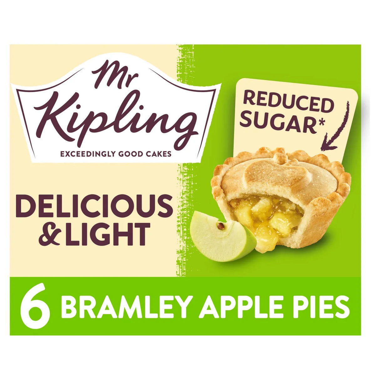 Mr Kipling Delicious & Light Bramley Apple Pies 6 Pack 6 per pack