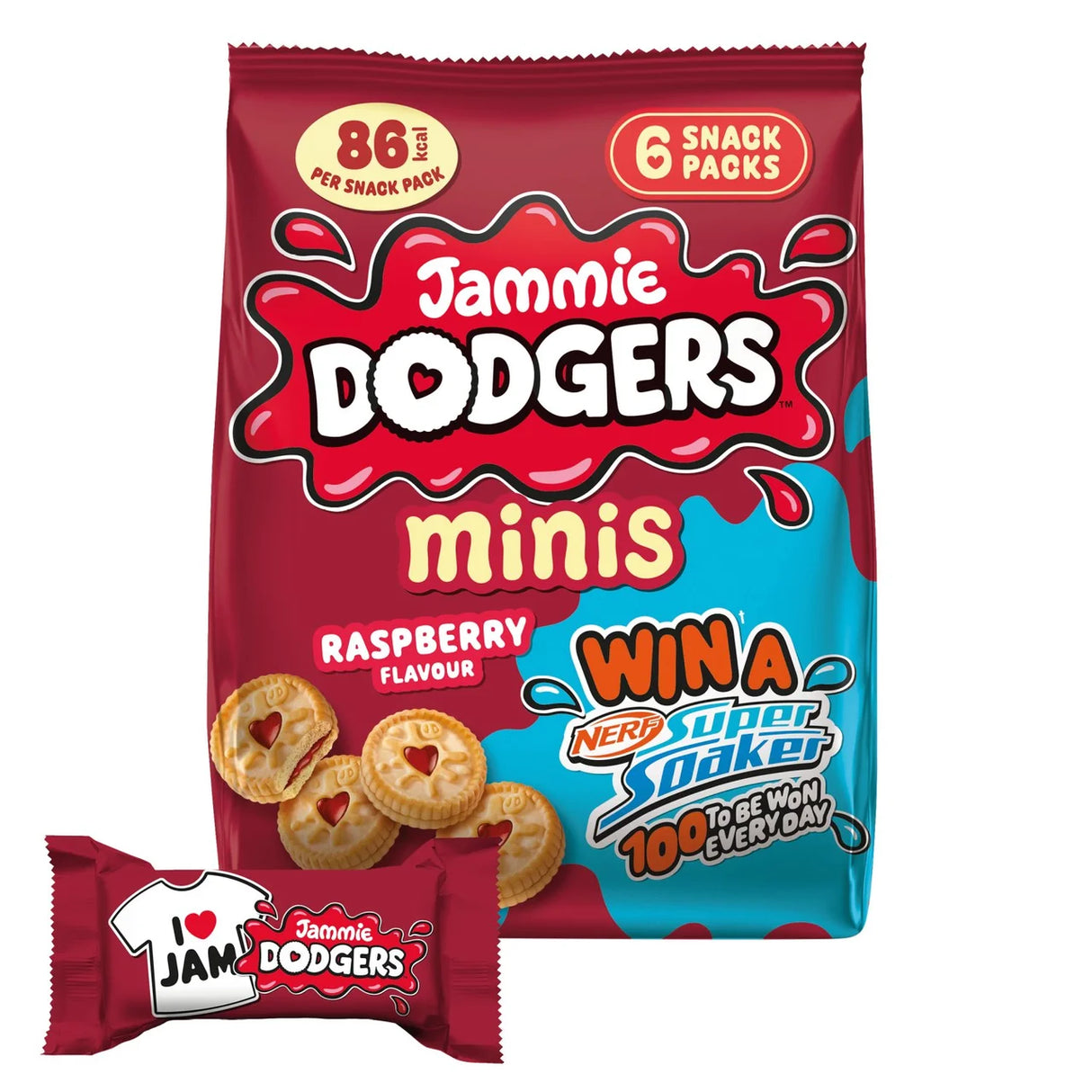 Jammie Dodgers Minis Raspberry Biscuits Multipack 6 Packs 120g