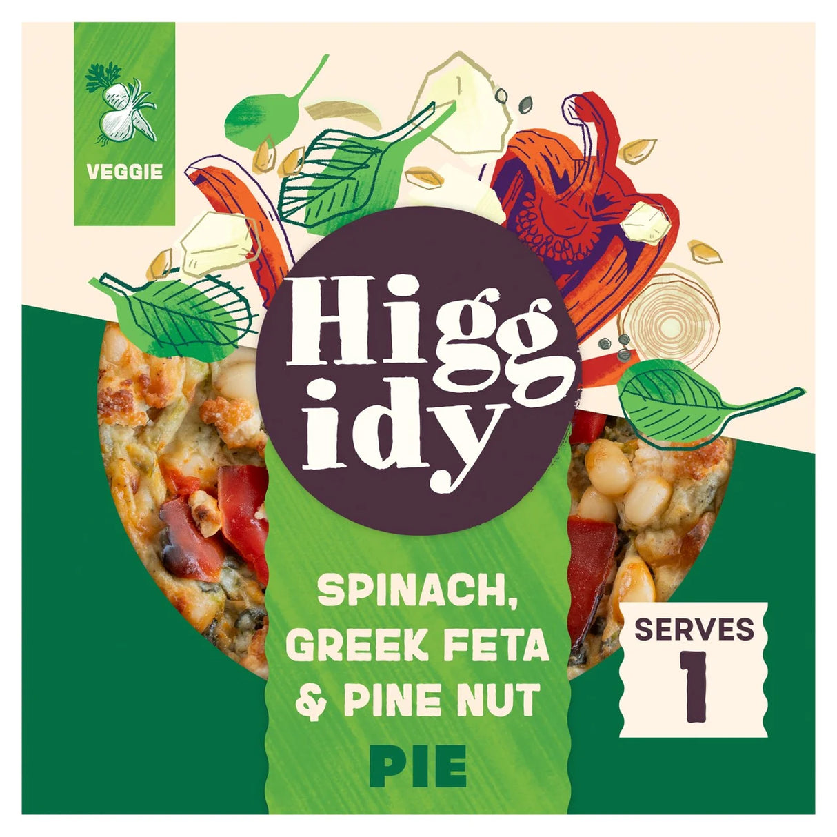 Higgidy Spinach, Feta & Pine Nut Pie 200g