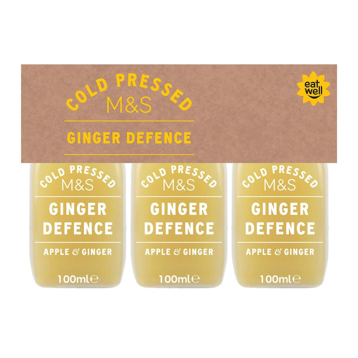 M&S Ginger Defence Ginger & Apple Shot Multipack 3x100ml