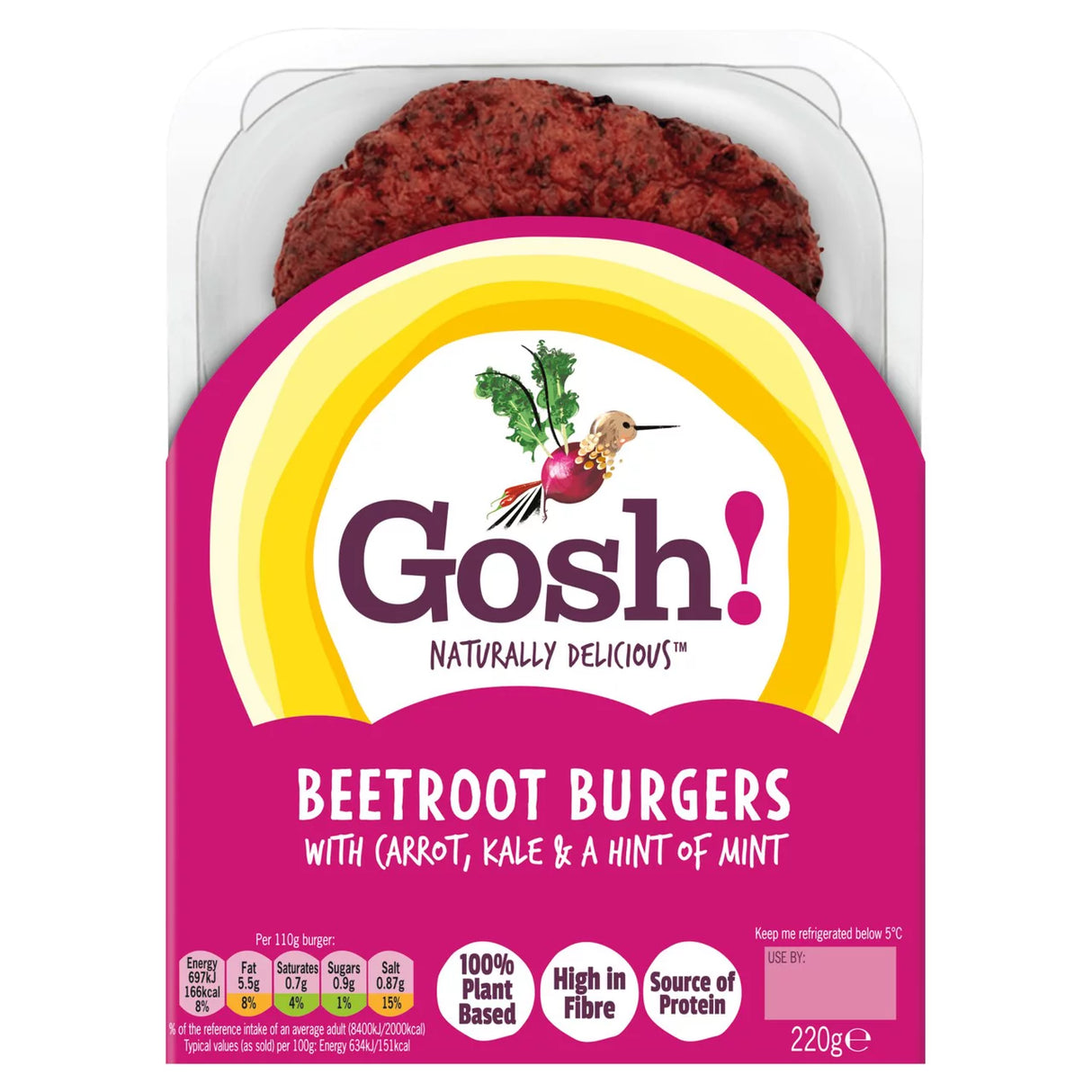 Gosh! Beetroot & Kale Burgers with a hint of mint 220g