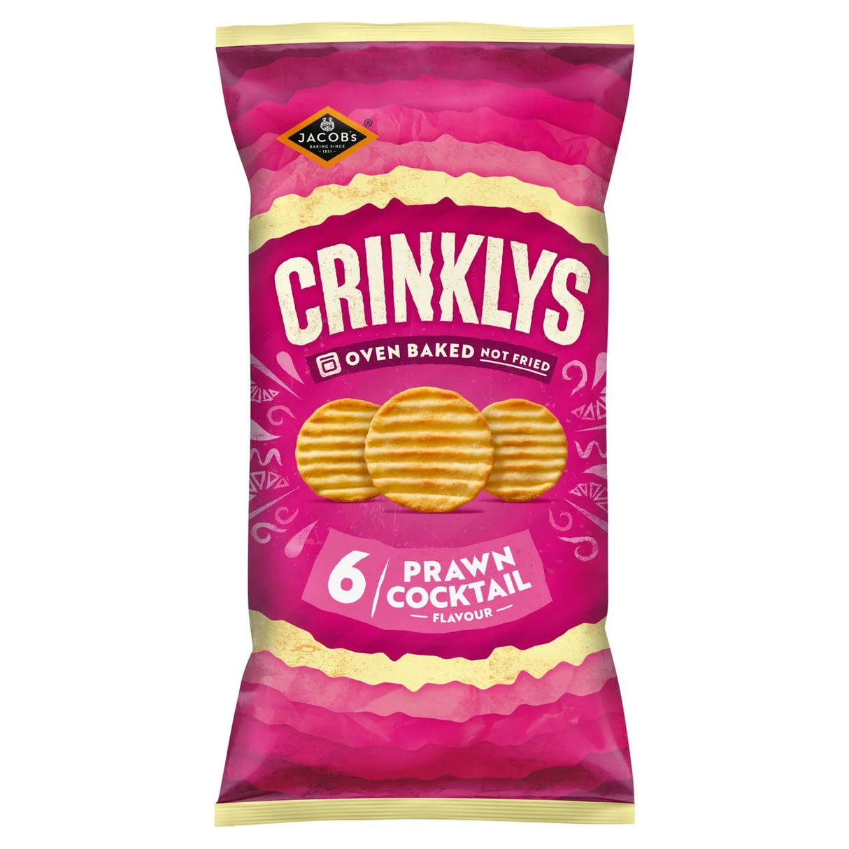 Jacob's Crinklys Prawn Cocktail 30% Less Fat Baked Snacks Multipack