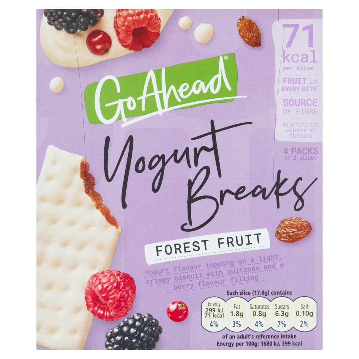 Go Ahead Forest Fruit Yogurt Breaks Snack Bars Multipack 4 x 35.5g