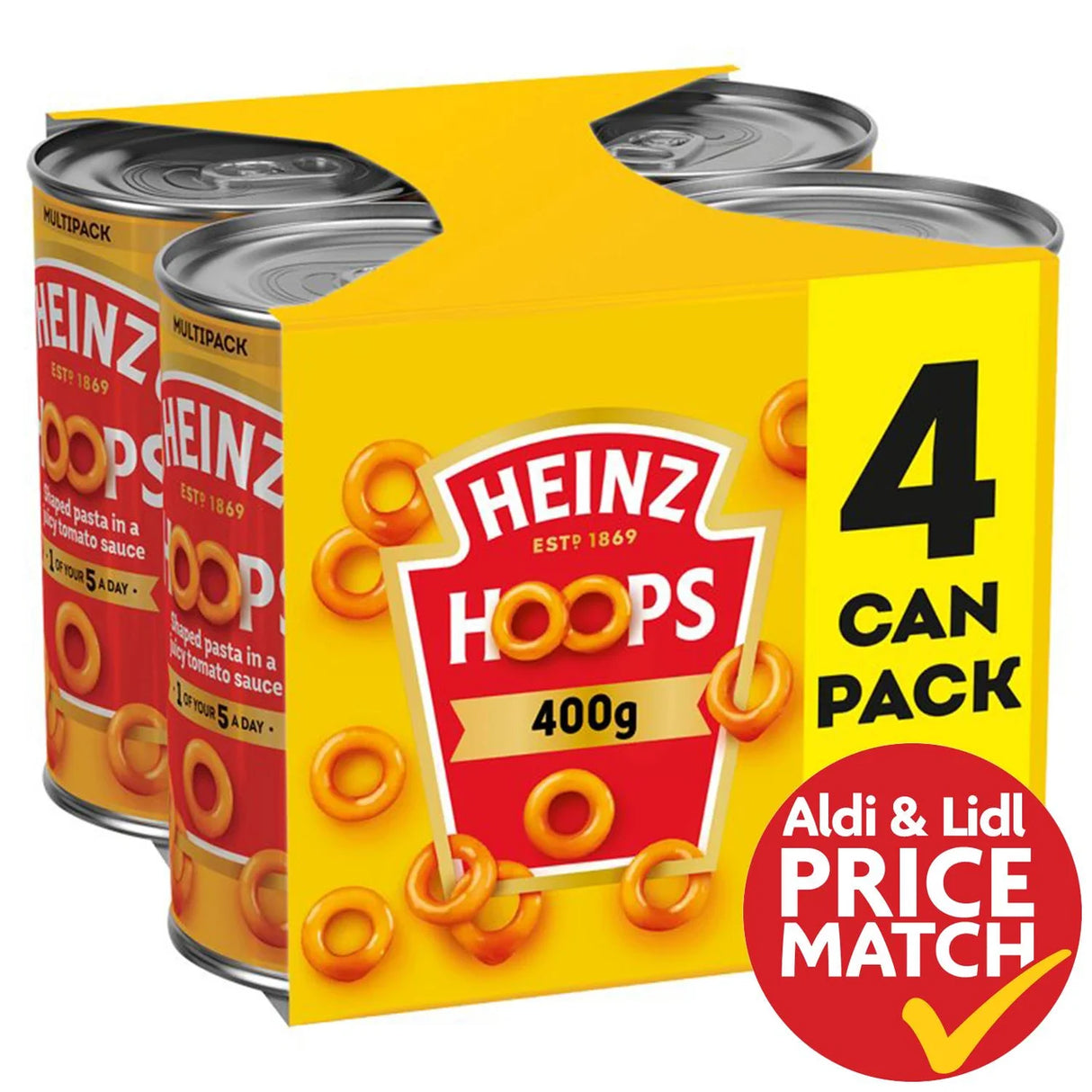 Heinz Spaghetti Hoops in Tomato Sauce 4 x 400g