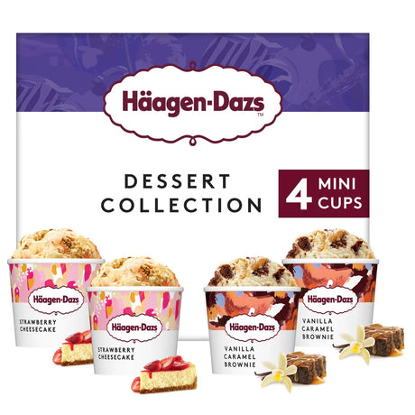 Haagen-Dazs Dessert Collection Mini Cups Ice Cream 4 x 95ml