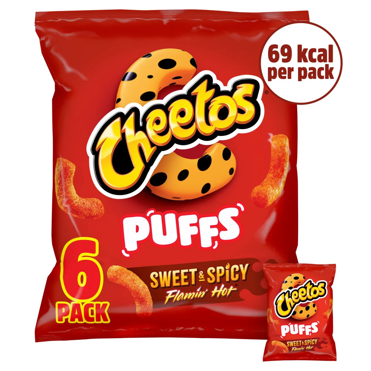 Cheetos Puffs Flamin' Hot Multipack Snacks x6
