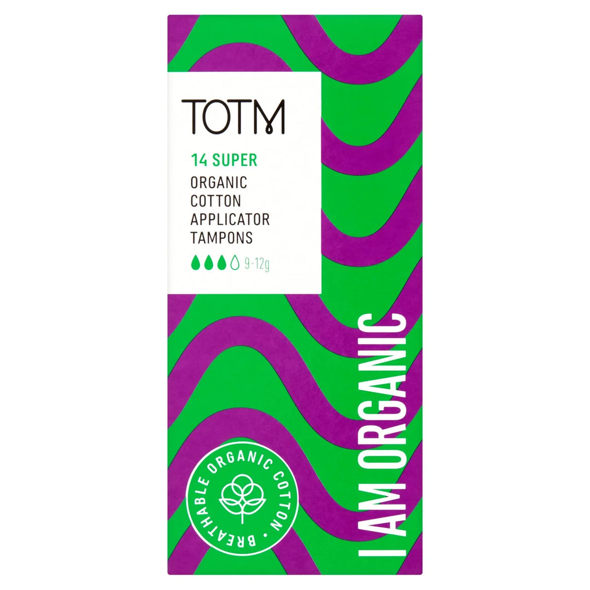 Totm Organic Cotton Applicator Tampons Super 14s