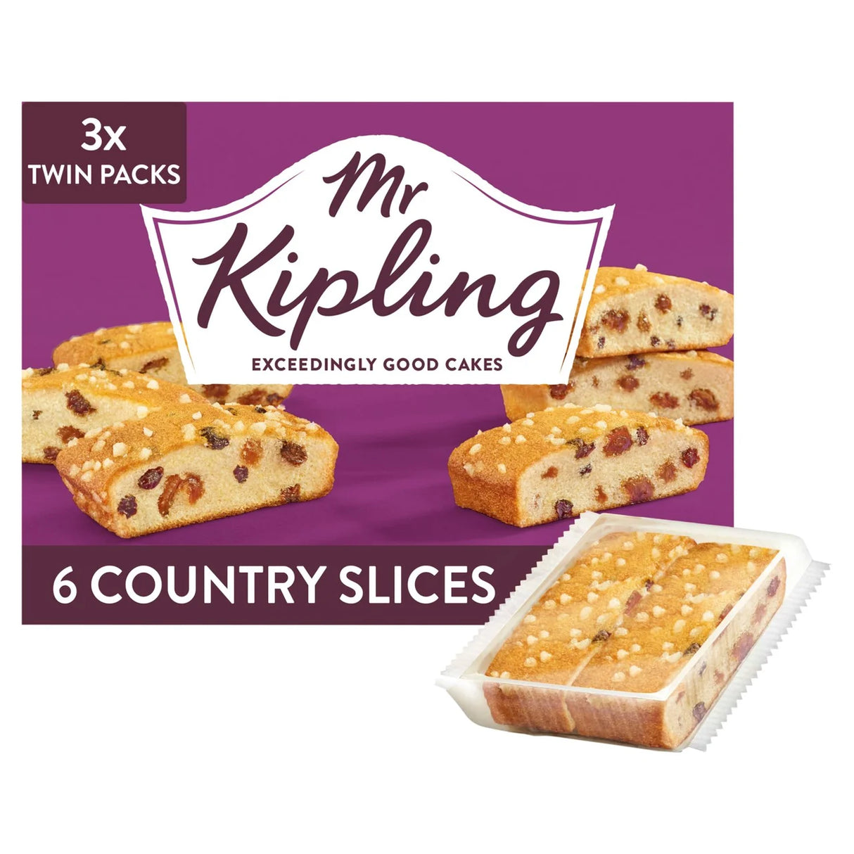 Mr Kipling Country Slices Cakes Multipack Snack 3x2pk 6 per pack