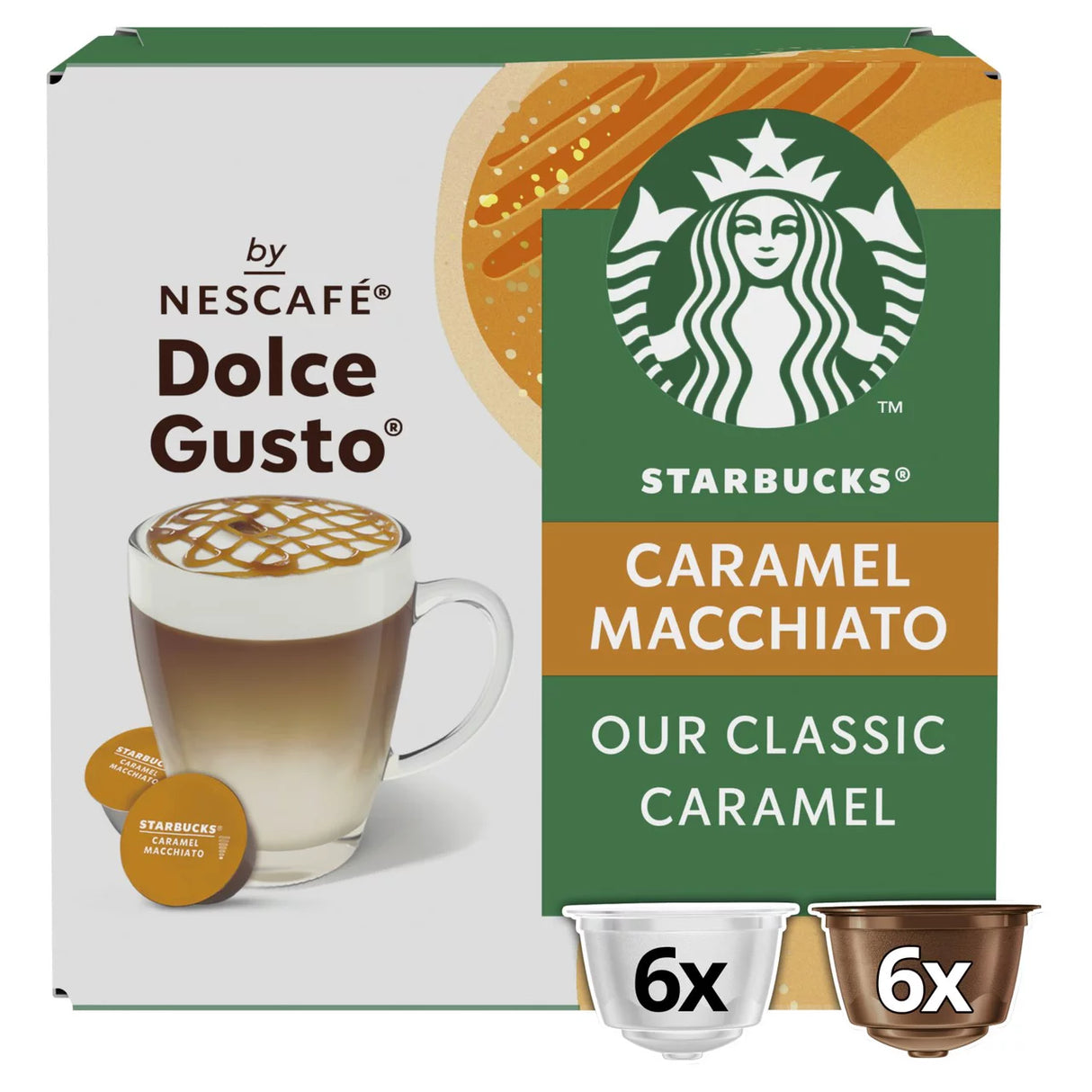 Starbucks Caramel Macchiato Coffee Pods by Nescafe Dolce Gusto x6