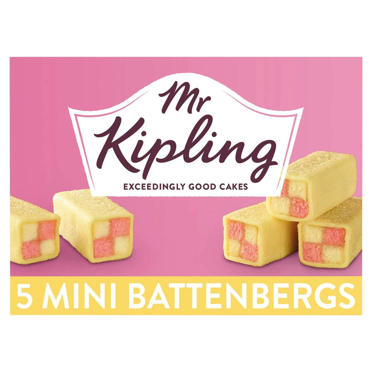 Mr Kipling Mini Battenberg Cakes Multipack Snack 5pk 5 per pack