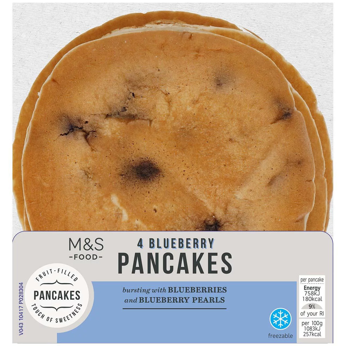 M&S 4 Blueberry Pancakes 4x70g