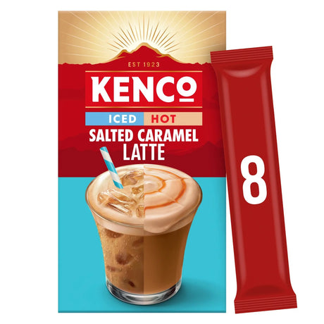 Kenco Salted Caramel Iced Hot Latte Instant Coffee 8 Sachets