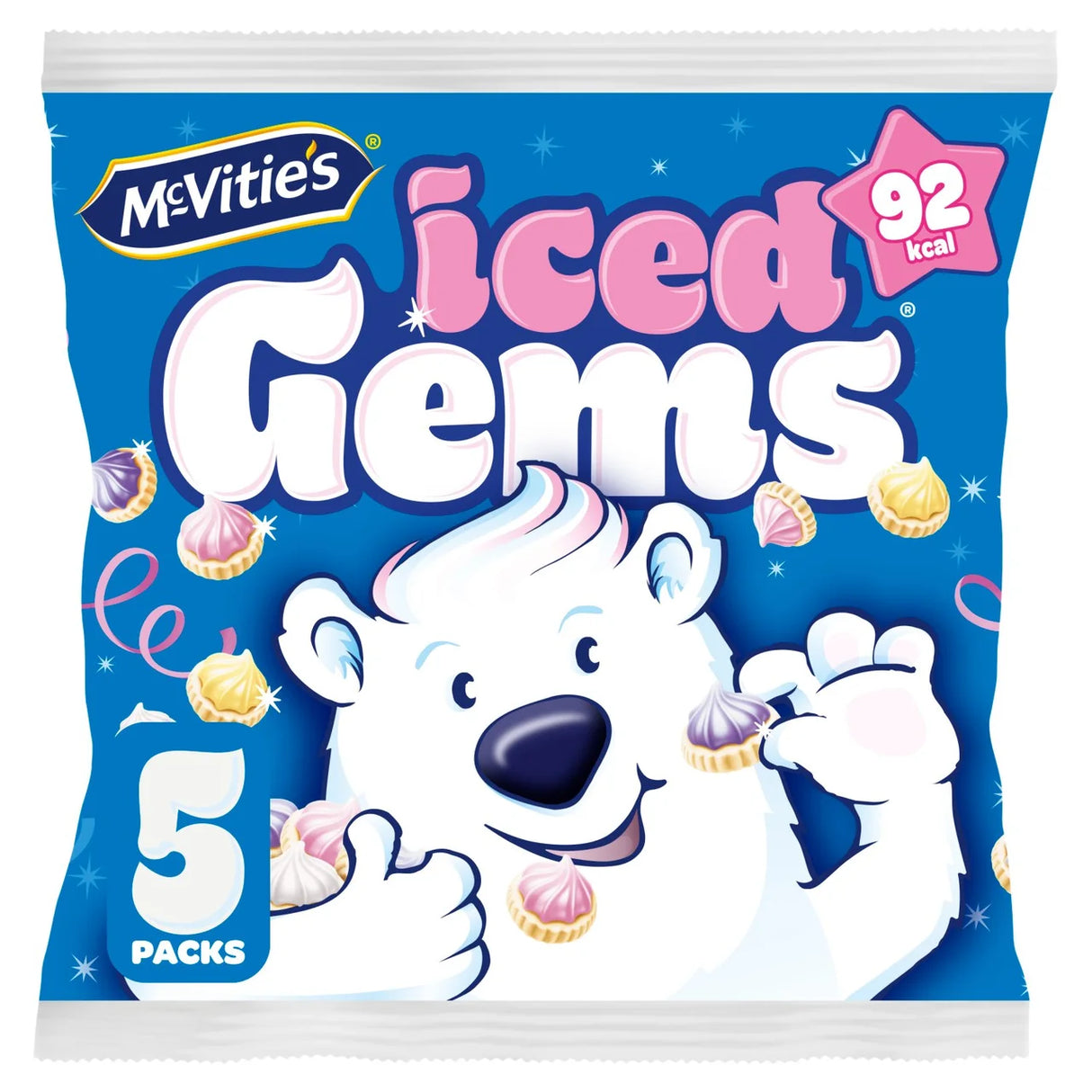 McVitie's Iced Gems Multipack Biscuits 5 Pack 5 x 23g