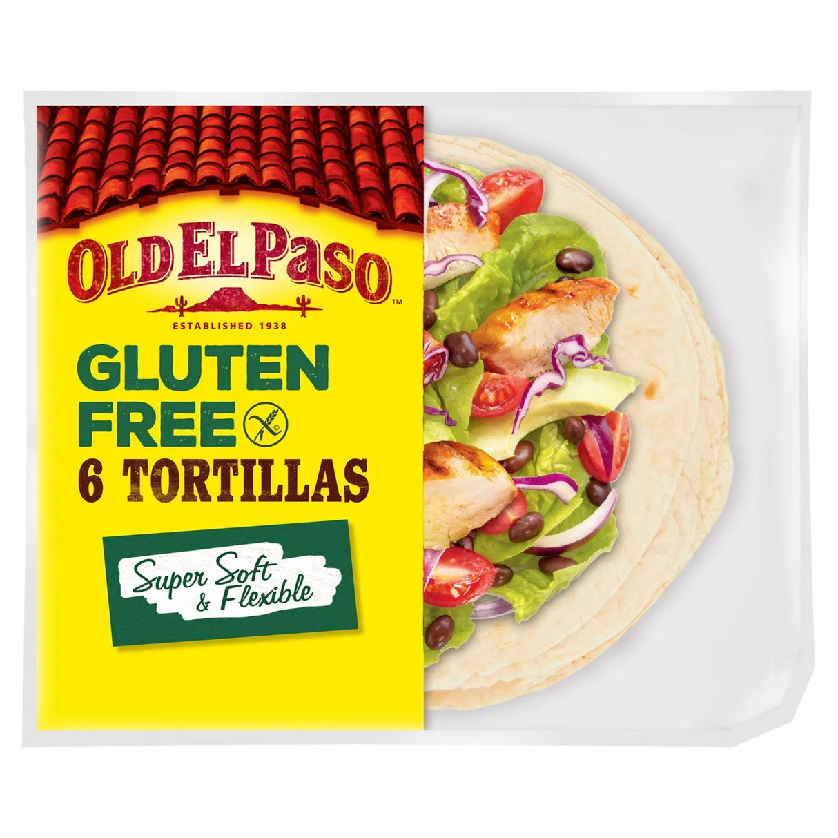 Old El Paso Gluten Free 6 Tortilla Wraps 216g