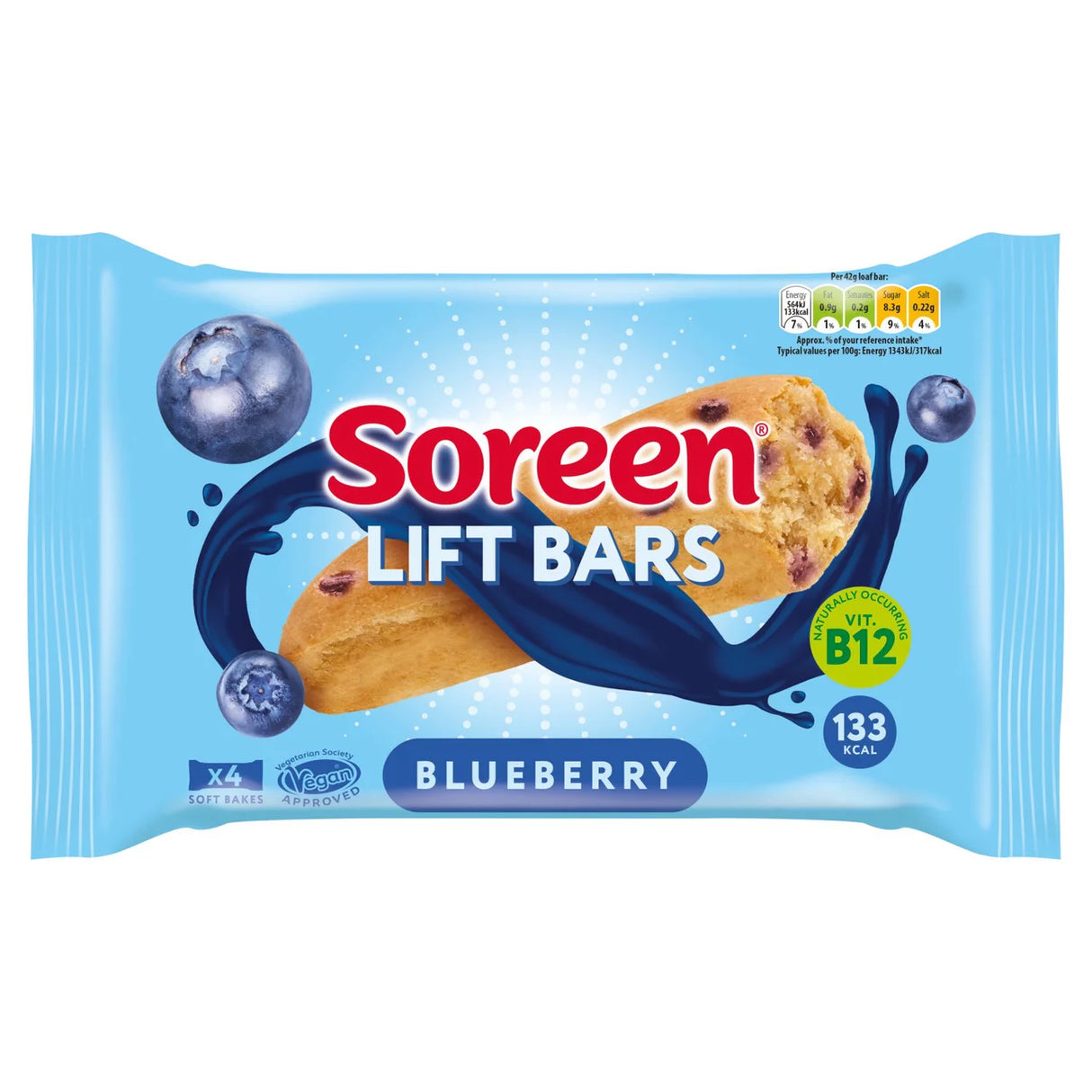 Soreen Lift Bars - Blueberry 4 Pack 168g