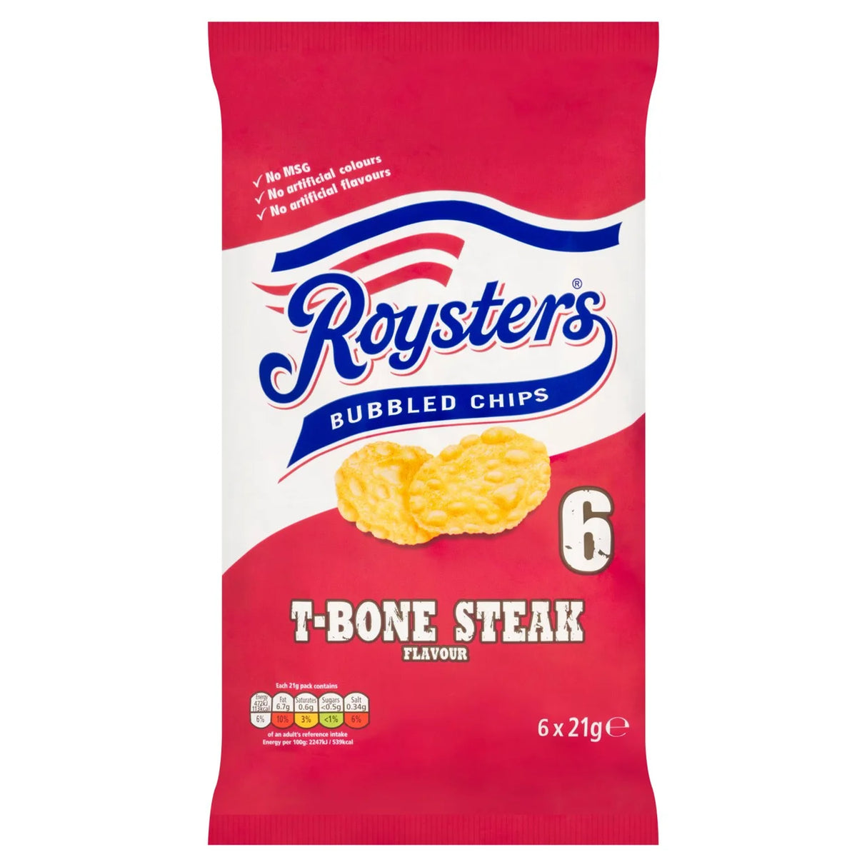 Roysters T-Bone Steak Multipack Crisps 6 x 21g