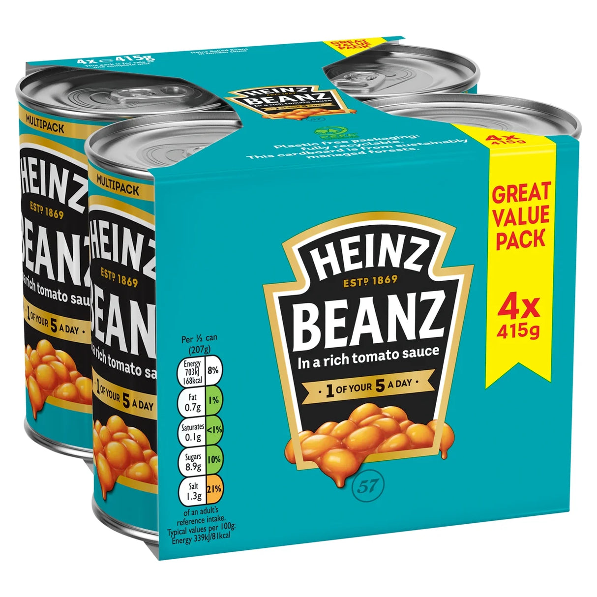 Heinz Baked Beans 4x415g 4 x 415g